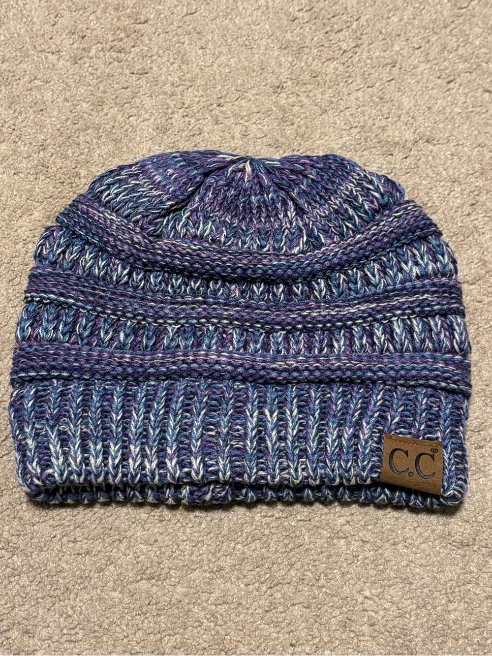 C.C Knit Beanie - Purple/Blue